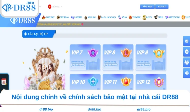 Chính Sách Bảo Mật DR88 1 Nội dung chính về chính sách bảo mật tại nhà cái DR88