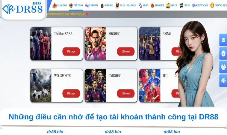 Đăng Ký DR88 3 Những điều cần nhớ để tạo tài khoản thành công tại DR88