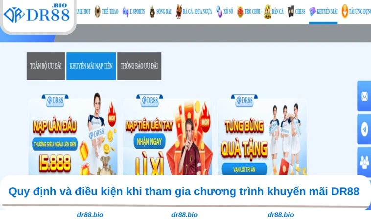 Khuyến Mãi DR88 3 Quy định và điều kiện khi tham gia chương trình khuyến mãi DR88