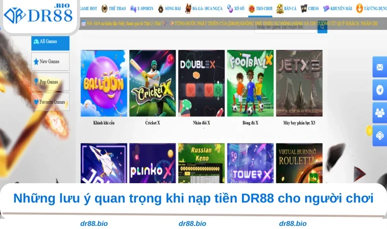 Nạp Tiền DR88 3 Những lưu ý quan trọng khi nạp tiền DR88 cho người chơi